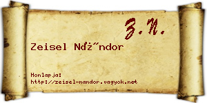Zeisel Nándor névjegykártya
