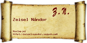 Zeisel Nándor névjegykártya